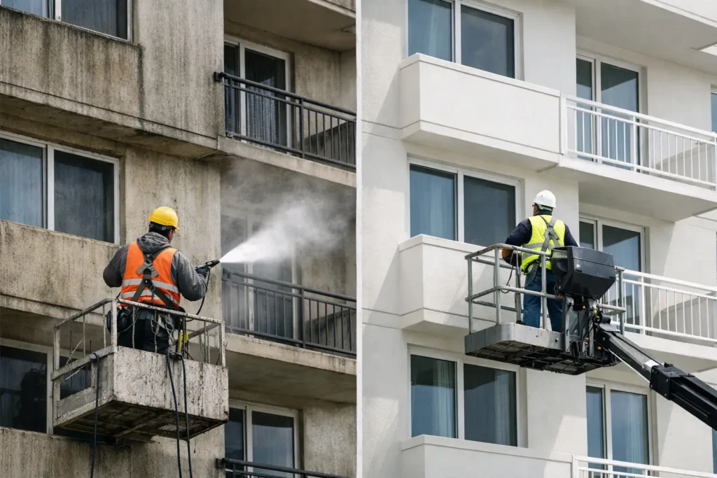 How to Wash Apartment Building Exterior