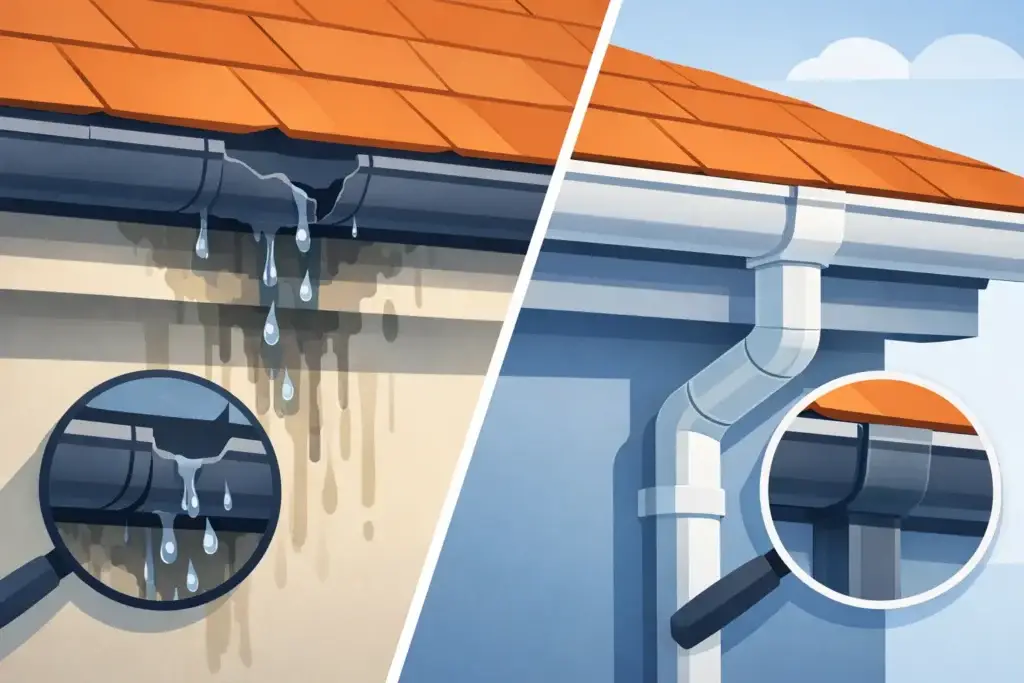 Gutter Leak Causes and How to Spot Them Early
