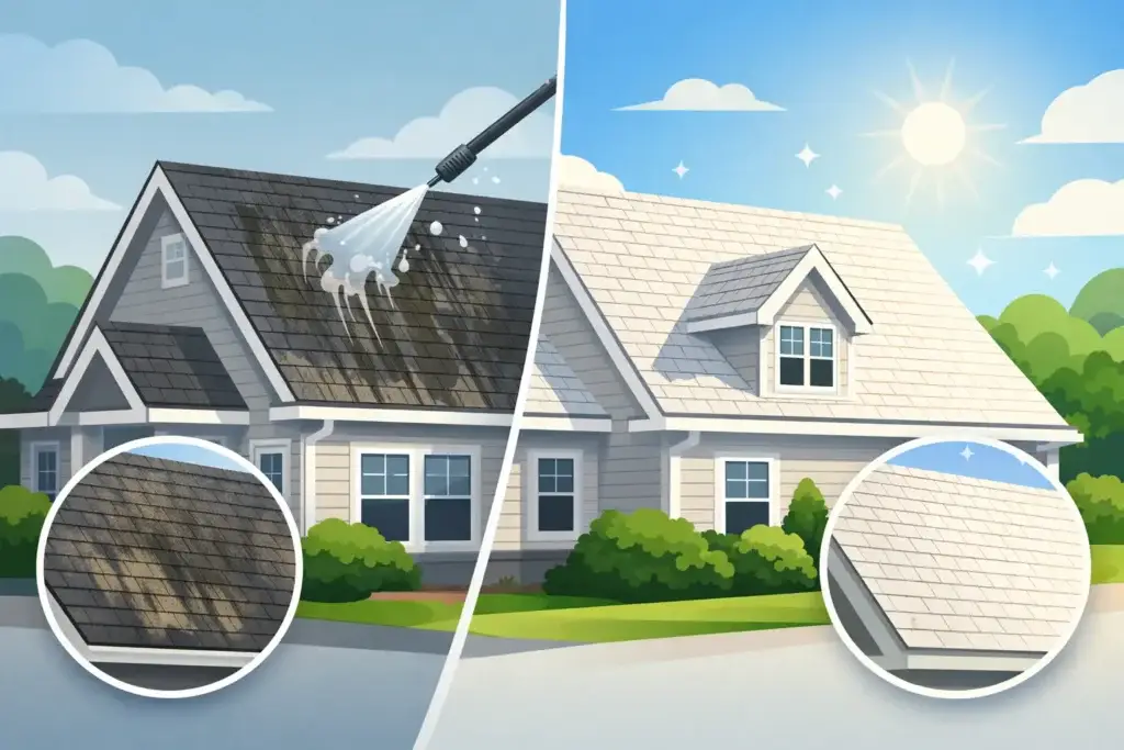 Top Benefits of Roof Softwashing for CT Homes