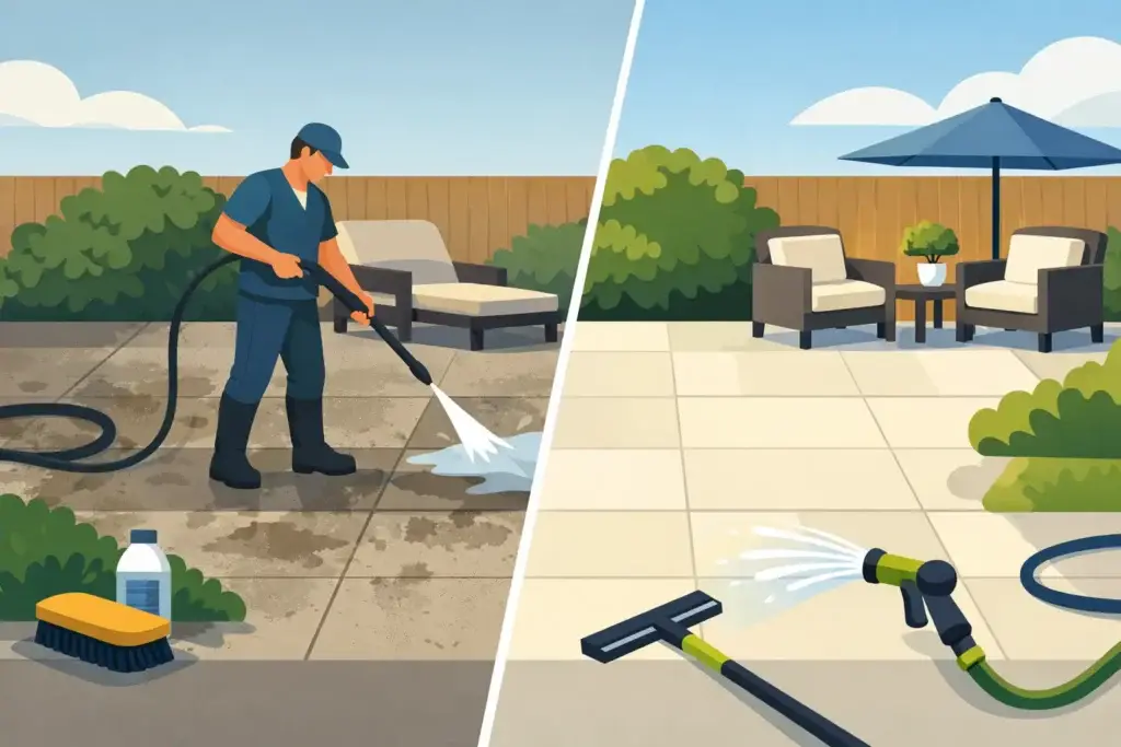 How to Clean Concrete Patios Without Damage