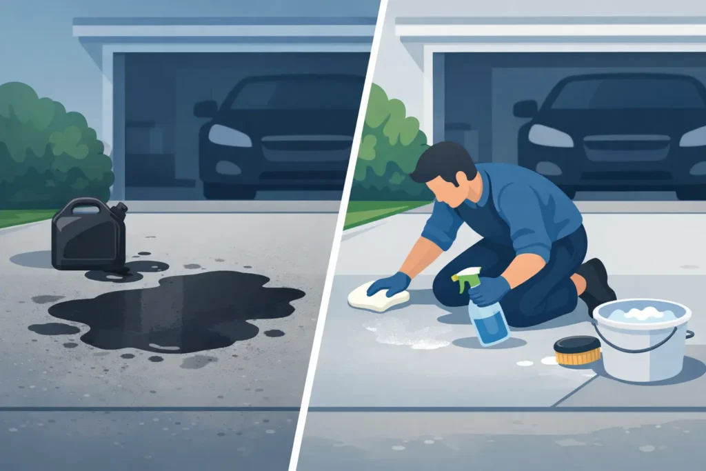 How to Lift Oil From Driveways Without Damage
