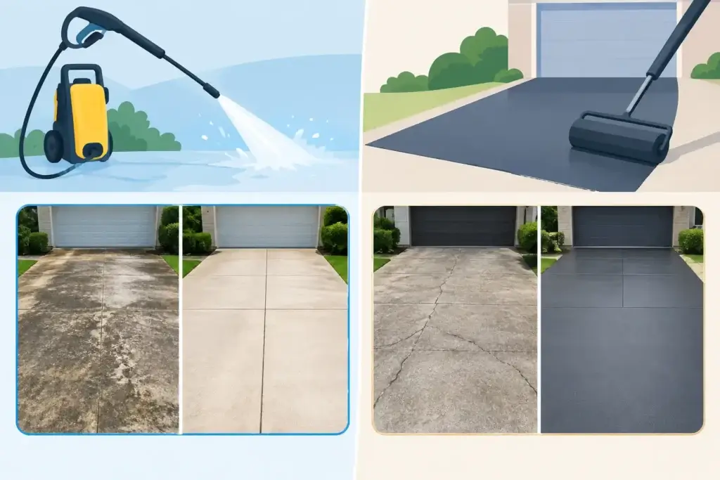 Pressure Washing Versus Driveway Resurfacing Explained