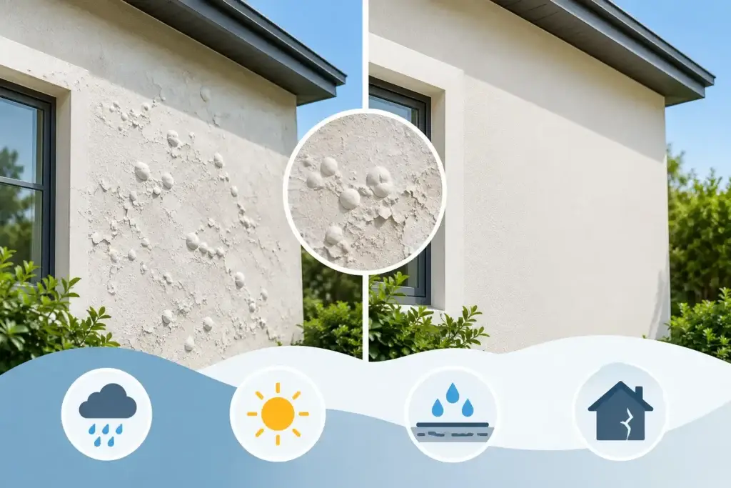 What Causes Paint Bubbling on Exterior Walls?